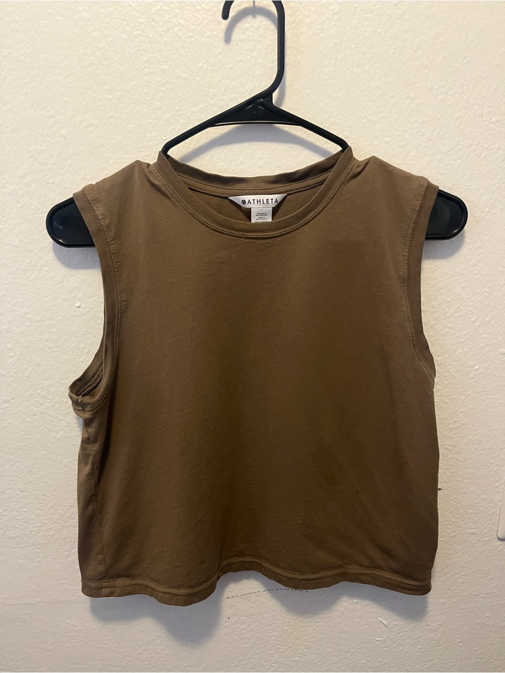 Athleta Olive-Brown Muscle Tee Tank